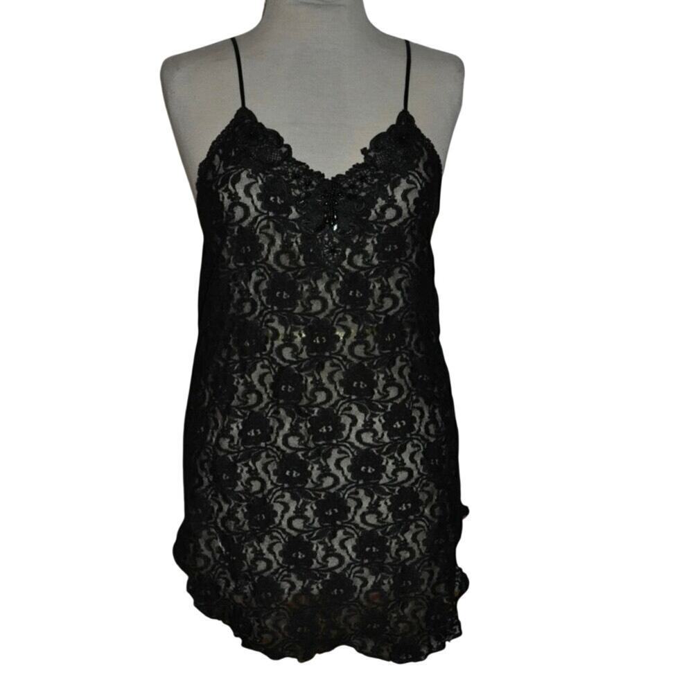 Y2k lace tank top beaded neckline